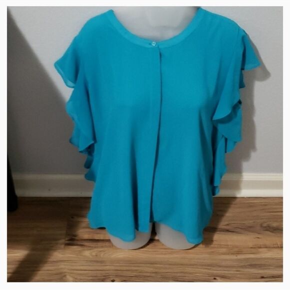 Bright blue flutter side top - Picture 2 of 2